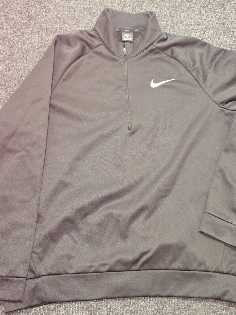 Nike Men’s Quarter Zip Pullover XL Black 860497‑010 Dri‑Fit Style Athletic Long